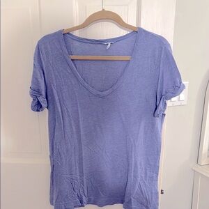 Women's Vintage Splendid Lavender Blue V-Neck Top